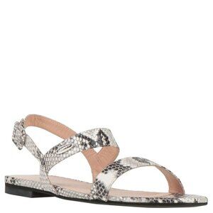 Bally Carlas Flat Snake Embossed Sandals, Size 37 New In Box
